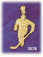 14K Gold Hockey Player Skating W/Puck Charm