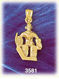 14K Gold Hockey Goalie Charm