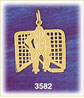 14K Gold Hockey Goalie & Goal Charm