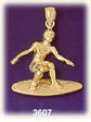 14K Gold 3D Surfer Charm