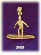 14K Gold 3D Surfing Charm