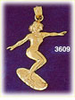 14K Gold Surfer Charm