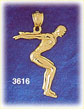 14K Gold Diving Charm