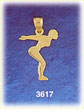 14K Gold Female Swimmer Charm