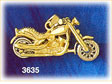 14K Two Tone Gold 3D Motorcycle Charm
