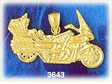 14K Gold Motorcycle Pendant