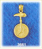 14K Gold Unicycle Charm