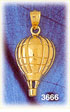 14K Gold Polished Hot Air Ballooning Charm