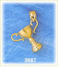 14K Gold 3D Champion Cup Charm
