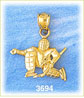 14K Gold 3D Hockey Goalie Charm