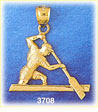14K Gold Rowing Charm