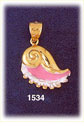14Kt Gold Enamel Shell Charm