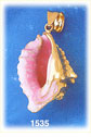 14Kt Gold 3D Enamel Shell Charm Pendant