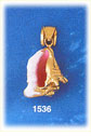 14K Gold 3D Enamel Shell Charm Pendant
