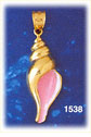 14K Gold Shell Enamel Charm