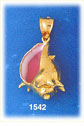14K Gold Enamel 3D Shell Charm Pendant