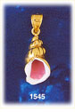 14K Gold Enamel Conch Shell 3D Charm