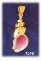 14Kt Gold Enamel Conch Shell 3D Charm