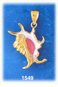 14K Gold Enamel Sea Shell Charm