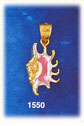 14Kt Gold Enamel Sea Shell Charm