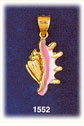 14 Karat Gold Enamel Sea Shell Charm