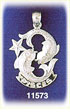 14K White Gold Zodiac Pisces Charm