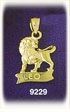 14K Gold 3-D Zodiac Leo Charm