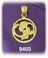 14K Gold Encircled Zodiac Pisces Charm