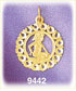 14K Gold Circled Zodiac Gemini Charm
