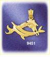 14K Gold Zodiac Pisces Fish Charm