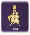 14K Gold Zodiac Gemini Twins Charm