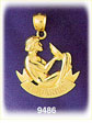 14K Gold Zodiac Aquarius Charm